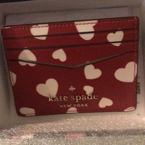 Kate Spade heart credit card holder. New w tags and box